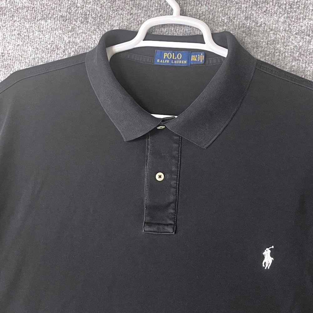 Polo Ralph Lauren Mens 3XLT Black Short Sleeve Cotton Polo Shirt Pony Logo